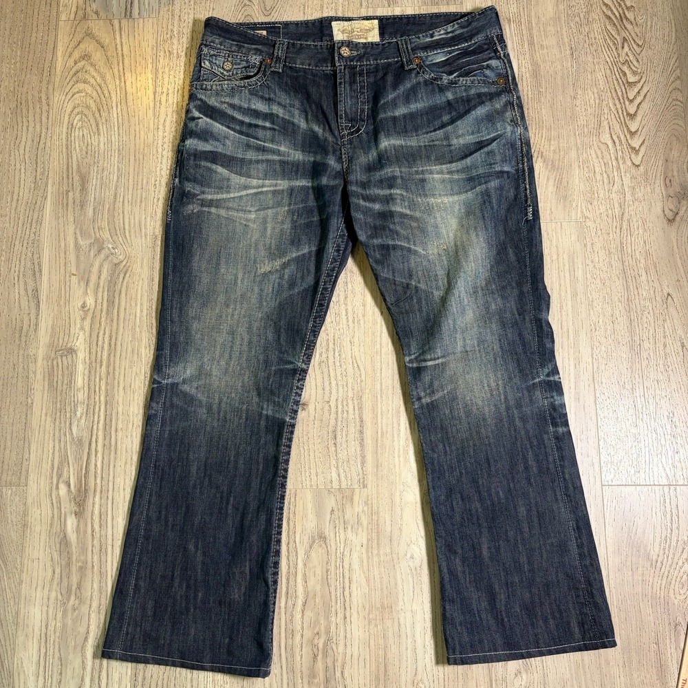 Big‎ Star Mens Orion Straight LegJeans Limited Vtg Buckle Size 40R Distressed - Picture 7 of 14